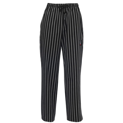 Winco, Unisex Chef Pants, L, Chalk Stripe