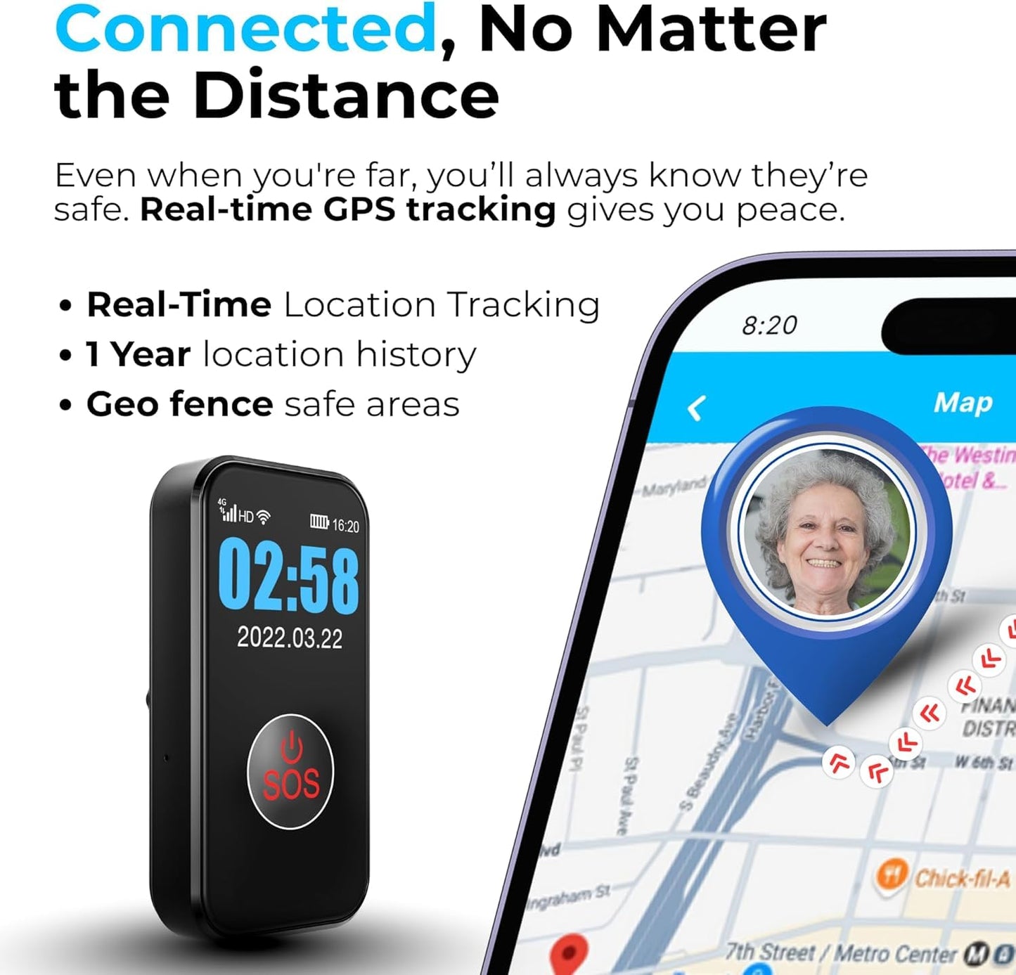 SecuLife Medical Alert Pendant for Seniors — Alerts Go Direct to Family, No Call Center | Auto Fall Detection, GPS Tracking, 2-Way Calling, No Contract, Waterproof Necklace