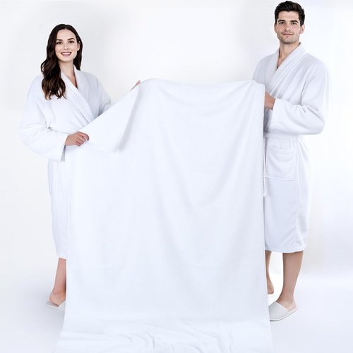 Cotton Paradise 100% Cotton Oversized Bath Sheet - Extra Large Turkish Towel, 40x80, White
