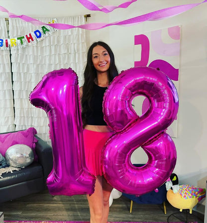 Rosy Purple 6 Balloon, Number Balloons 40 Inch, 6th Balloons for Birthday Decorations, Rosy Purple Party Supplies 6 Birthday Balloon, Number 6 Balloon