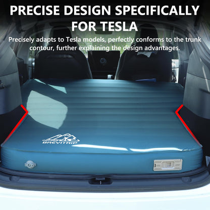 BREVITRIP Camping Air Mattress Tesla Model Y Mattress 4" Ultra Thick SUV Air Mattress for Tesla Model Y Mattress Self Inflating Sleeping Bed Portable SUV Air Mattress Car Bed Camping Blue