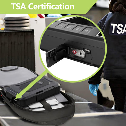 FITSAFE Biometric Handgun Safe - Secure Waterproof Car Small Pistol Case with Fingerprint Lock & Backlit Keypad, TSA Approved Portable Travel Gun Safe, Anti-Theft Compact Design for Home & Outdoor Use