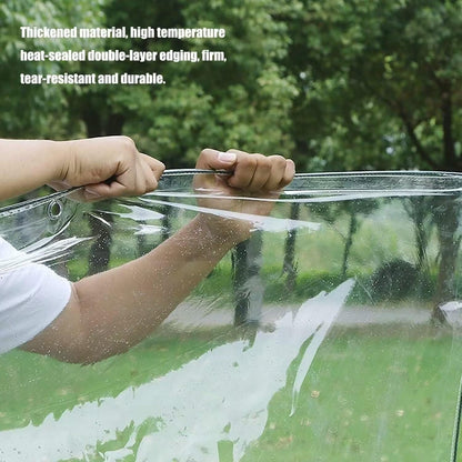 HAJDCUTC 12 'x 16' Clear Vinyl Tarp, Heavy Duty PVC Waterproof,with Grommets and Cable Tie,Thick and Tear-Resistant, Camping, Patio, Rain or Sun Shelter, Cars, Tarpaulin Home Garden Outdoor Use