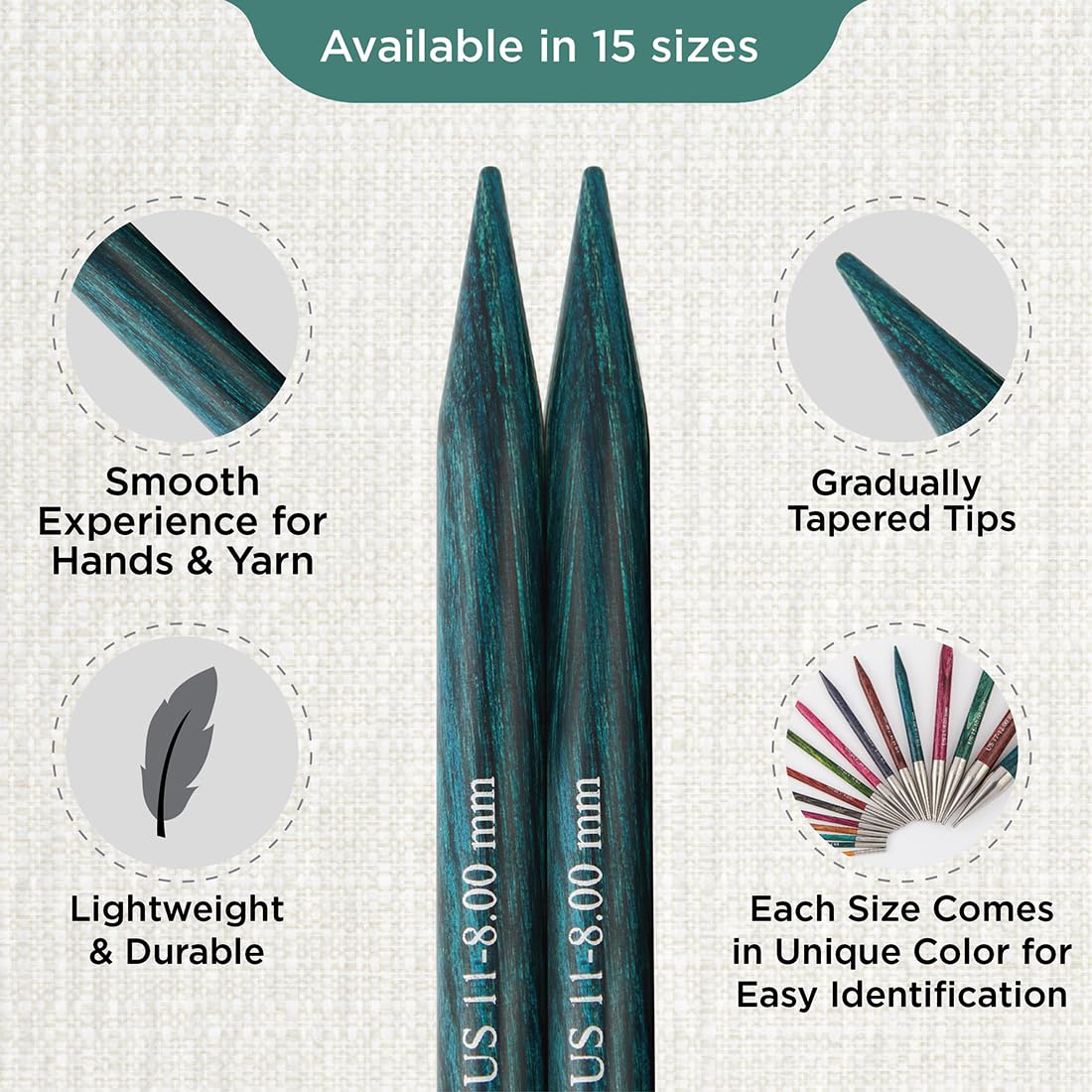 KnitPro Dreamz Interchangeable Circular Needles 4" (10cm) | US Size 11 (8mm)