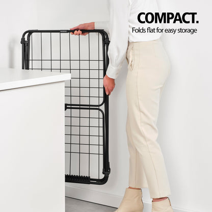 Brabantia HangOn Clothes Drying Rack | 72ft (22m) | White | Large Indoor Clothes Airer, Foldable Laundry Stand for Large & Small Items, Wide Lines for Towels & Bedding | Fits 2 Full Loads