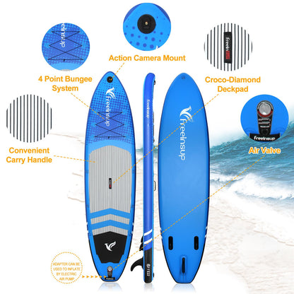 Freein SUP Inflatable Stand Up Paddle Board with Kayak Seat,Paddle Boards for Adults, Accessories sup Pump Adaptor,sup Kayak Paddle(Blue, 11')