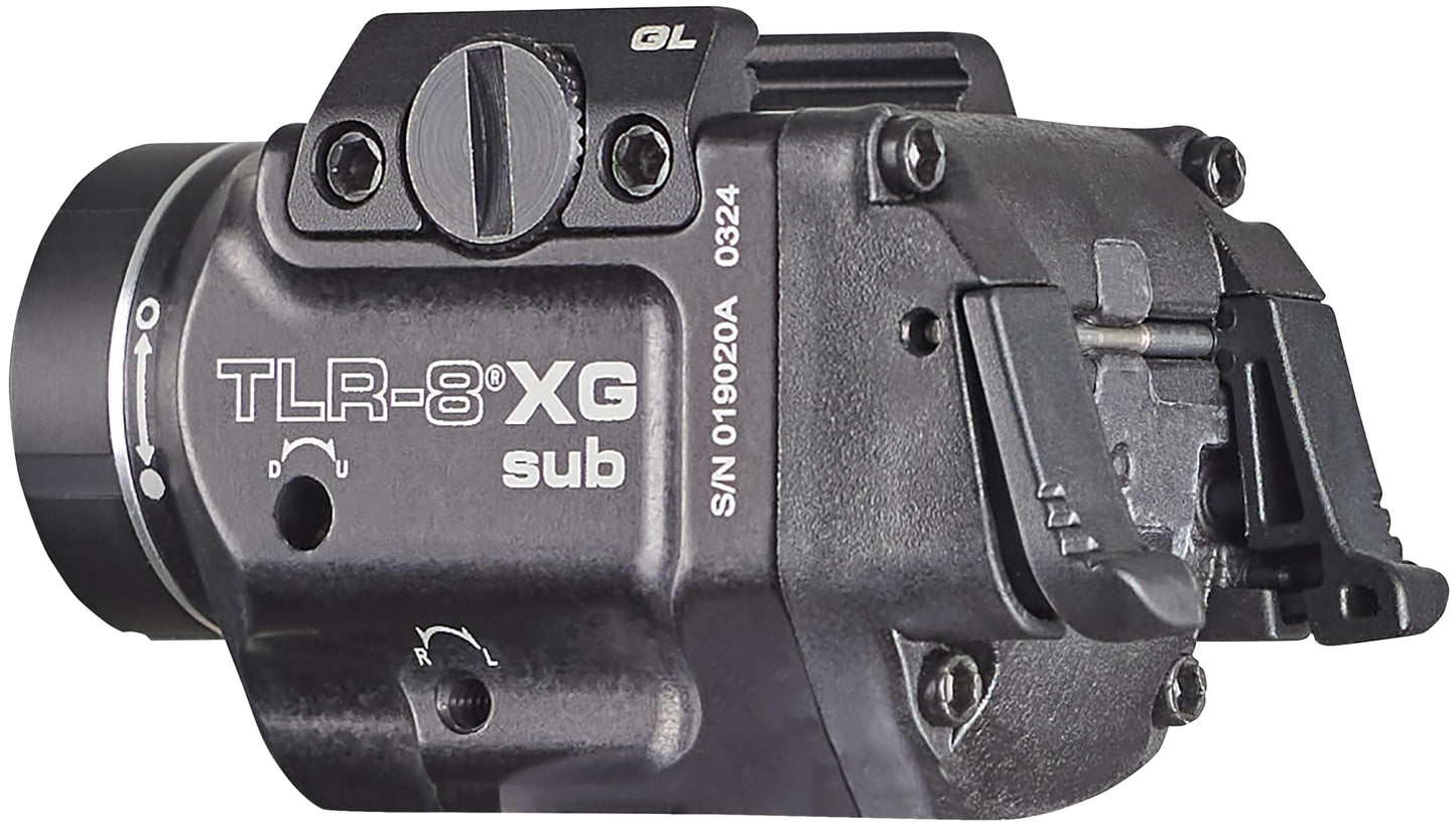 Streamlight 69431 TLR-8 X G sub 500-Lumen Rail-Mounted Tactical Weapon Light with Integrated Green Aiming Laser Exclusively for Glock 43X/48 MOS/Rail Only, Black