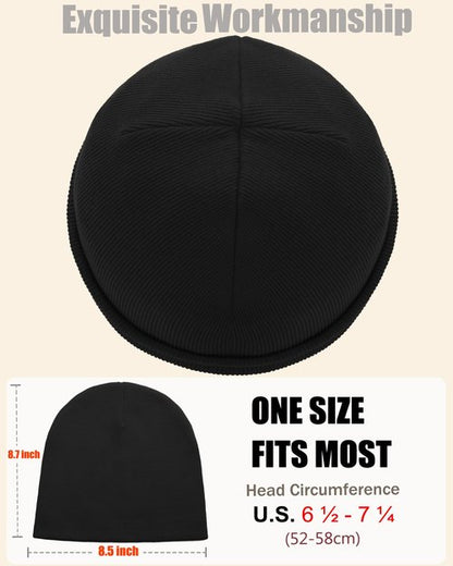 choshion 100% Cotton Beanie Hat, Cuffless Beanies Warm Knit Winter Skull Cap, Unisex Soft Fisherman Hats for Women Men