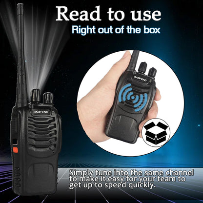 12 Pack BAOFENG BF-888S Walkie Talkies for Adults Long Range Handheld Two-Way Radios Rechargeable with Earpiece Mic,16 Channel Walky Talky with Flashlight for Team, School, Hunting, Skiing