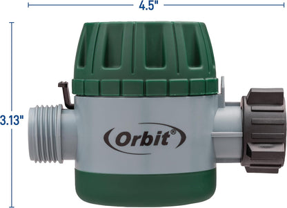 Orbit Mechanical Water Timer - Adjustable Irrigation Shutoff for Lawn & Garden - Battery-Free Design & Easy Grip Dial