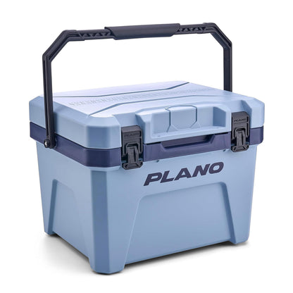 Plano Frost Cooler, 21-Quart Hard Cooler, Pacific Blue, Insulated Ice Chest for Camping and Fishing, Dual-Stage Molded Latches, Airtight Dri-Loc Seal, Includes Removable Dry Basket