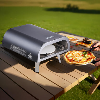 VEVOR Propane Outdoor Pizza Oven, 12 in Auto Rotating Propane Gas Pizza Ovens, Portable Pizza Cooker with Electric Rotation System, Carry Bag, Pizza Maker for Outside Backyard Patio Camping, Black