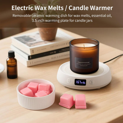 Lyty Wax Melt Warmer 3-in-1 Candle Warmer, Electric Scented Wax Melter Fragrance Wax Cube Burner for Home Bedroom Office, 8H Auto Shut Off 3 Temperature Setting (White)