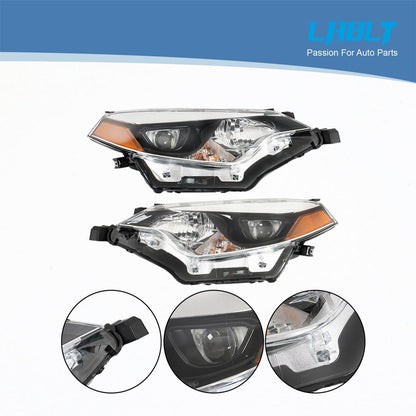 LABLT Halogen Headlight Left and Right Side Assembly Replacement for 2014 2015 2016 Corolla Headlight Pair Driver and Passenger Headlamps