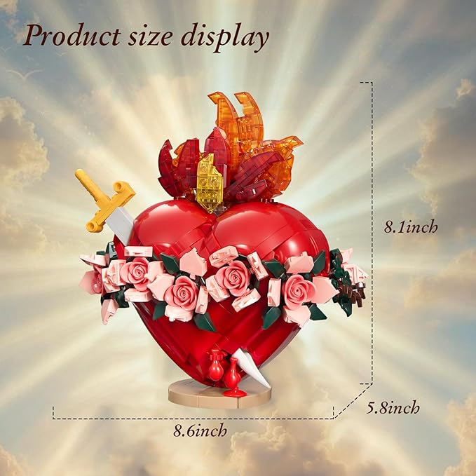Sacred Heart of Mary Building Block Set Immaculate Sacred Heart Building Model Compatible with Lego Jesus Toy Decoration for Prayer Room Christian Easter Religious for Adults (771 PCS)