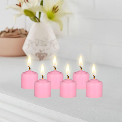 Mega Candles 12 pcs Unscented Pink Votive Candles, Hand Poured Wax Candle 10 Hours 1.38 Inch x 1.5 Inch, Home Décor, Wedding Receptions, Centerpieces, Occasions, Events, Festivities, Meditations