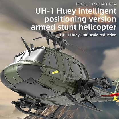 315MM UH-1 Remote Control Helicopter Aircraft for Adults Expert 6CH C032 RC Heli Maintain Altitude Brushless Motor/Optical Flow Positioning/Fly Upside Down 3D Rolling (RTF 2Battery)