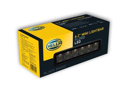 Hella 1FB 358 176-201 LED Headlight - Black Magic Mini Lightbar 6.2 Inches - 12/24 V - Mounting - Cable: 800 mm - Connector: Open Cable Ends