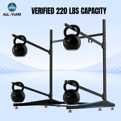 AlloyLake Freestanding Kayak Storage Rack, 2-Tier Heavy Duty Outdoor Canoe Stand for Garage & Dock, Holds 220 lbs, Rust-Proof 304 Stainless Steel Hardware (Black)