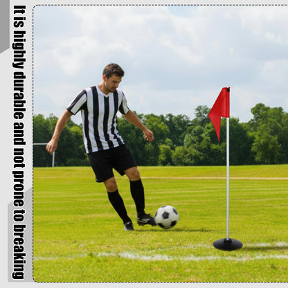HunnmingRe 4 Pcs Soccer Corner Flags with Bag 60 Inches High Corner Flags for Soccer Field Indoor and Outdoor Training Grounds