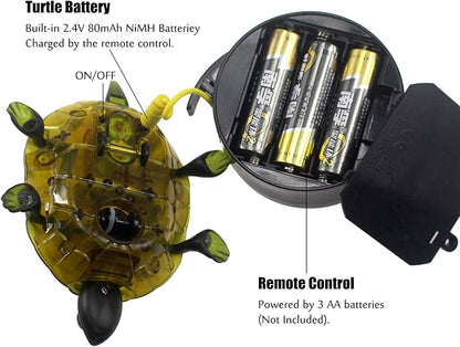 Tipmant RC Turtle IR Remote Control Tortoise Crawl Fake Electric Animal Toy Car Vehicle for Kids Birthday Gifts (Brown)