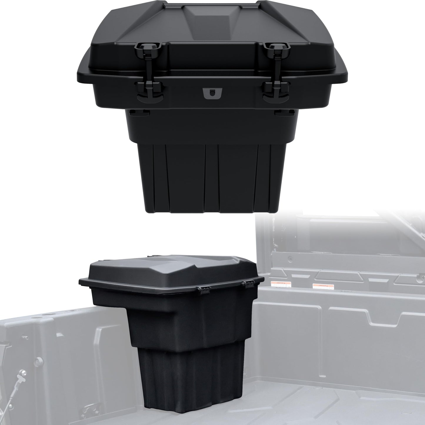 KEWISAUTO Rear Cargo Box for CFMOTO UFORCE 1000/1000 XL 2019-2025 Accessories, 20L Double Layer Removable Rear Bed Storage Box Tool Box Waterproof Poly Storage Bin