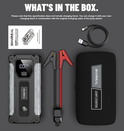 Sharmeal Car Jump Starter 4000A, Jump Starter Battery Pack for Up to 10.0L Gas and 8.0L Diesel Engines, 12V Portable Jump Box with LED Light