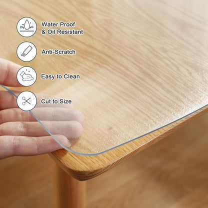 LovePads Frosted Desk Mat 16 x 48 Inch, 1.5mm Thick Frosted Table Protector, Waterproof Plastic Table Cover Protector, PVC Desk Protector Mat, Vinyl Desk Cover for Desktop, Coffee & Dining Table
