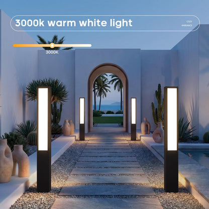 ZRJJMLAN 39.4" Landscape Path Lights Wired, AC100-240V Outdoor Pathway Lights, IP65 Waterproof Bollard Light, 3000K LED Modern Bollard Landscape Lighting for Driveway Walkway Lawn Patio Garden Deck
