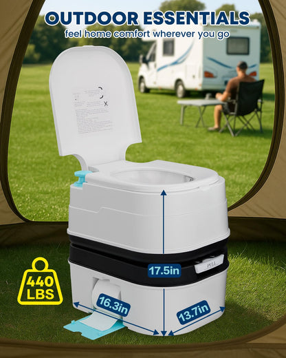 Kohree 6.34 Gal Portable Toilet for Adults: Large Camping Toilet with Detachable Waste Tank - Odorless Leak-Proof Boat Porta Potty with Paper & Detergent Collection for Home Use, Camper, RV Travel