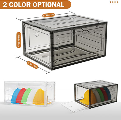YKLSLH Hat Organizer Box - Durable Clear Storage for 40 Hats | Magnetic Door, 6-Box Set