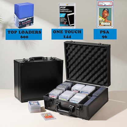 Toploaders Storage Box for 3 x 4 35pt Rigid Cards Trading &amp Sports Cards Graded &amp Rating Cards with 7 DIY Sponge Partitions (Holds 600+ Toploaders M600-Black)
