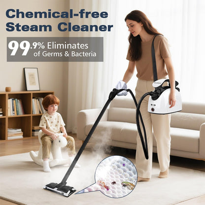 Waitbird 4.5 Bar High Pressure Steam Cleaner for Home, 248°F High Temp Handheld Steamer for Cleaning, 21-Piece Accessories Kit, Multi-Purpose Cleaner for Grease, Tile, Grout, Kitchen, Bathroom & Car