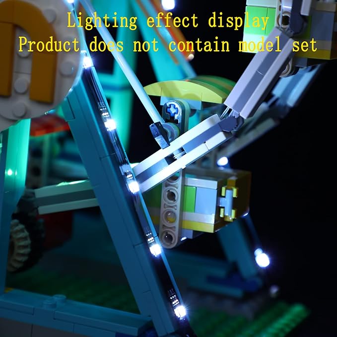 LED Light Kit (Remote Control) Compatible with Lego Ferris Wheel - Lighting Set for Creator 31119 (Model Set Not Included)