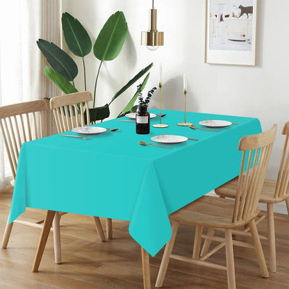 QIKSION Teal Plastic Table Cloth Disposable 12 Pack, 54 x 108 Inch Tablecloths for Easter Party, Summer, Turquoise Rectangle Table Cover