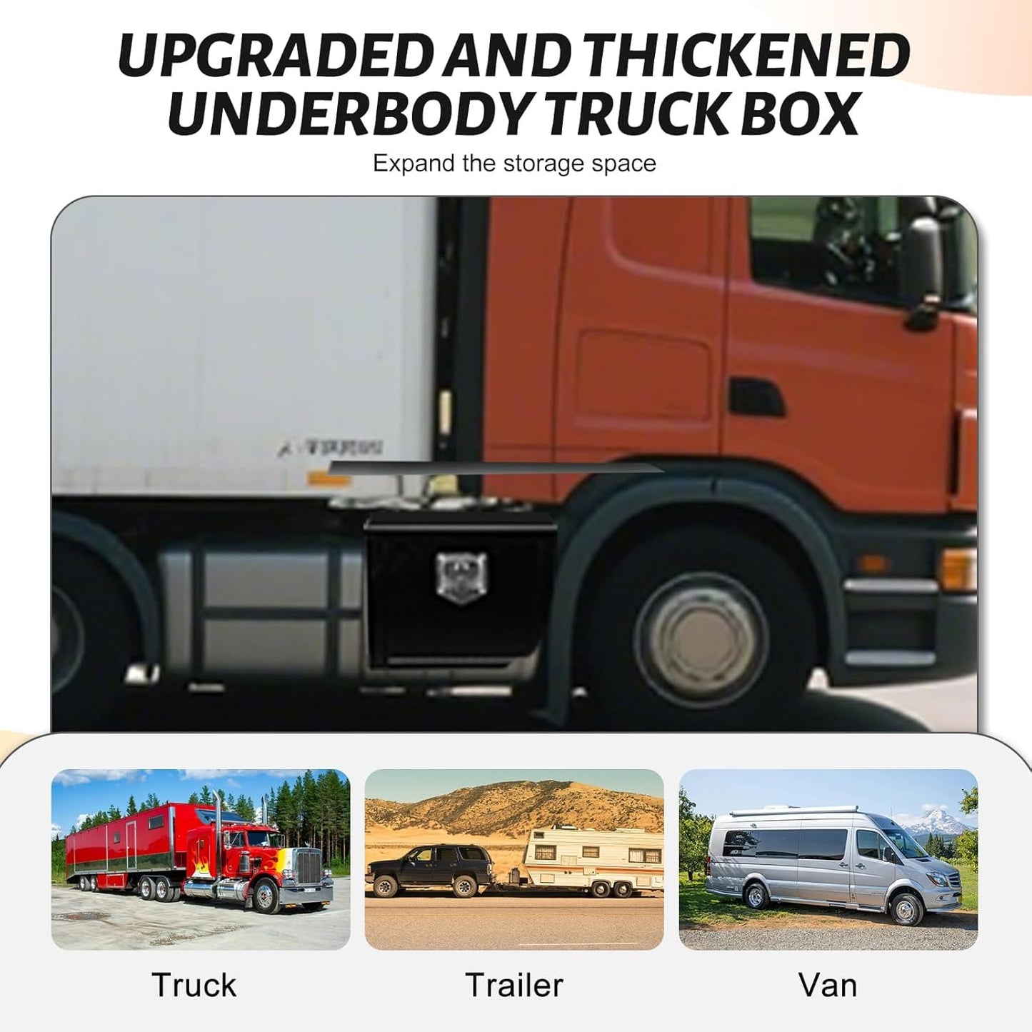 Vigorighter 18"x 12"x 14" Underbody Truck Tool Box, 18 Inch Heavy Duty Steel Under Body Toolbox for Pick Up Truck RV, Under Mount Tool Box with T-Handle Lock and Keys, Black (18" x 12" x 14")