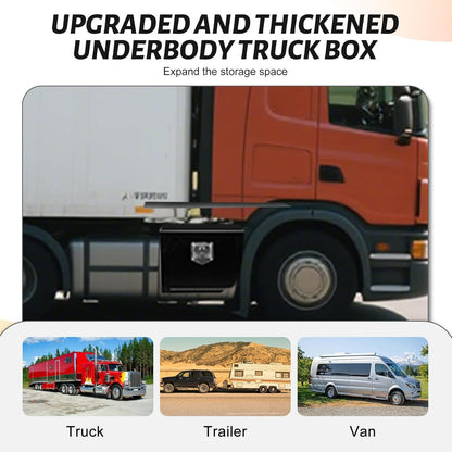 Vigorighter 18"x 12"x 14" Underbody Truck Tool Box, 18 Inch Heavy Duty Steel Under Body Toolbox for Pick Up Truck RV, Under Mount Tool Box with T-Handle Lock and Keys, Black (18" x 12" x 14")