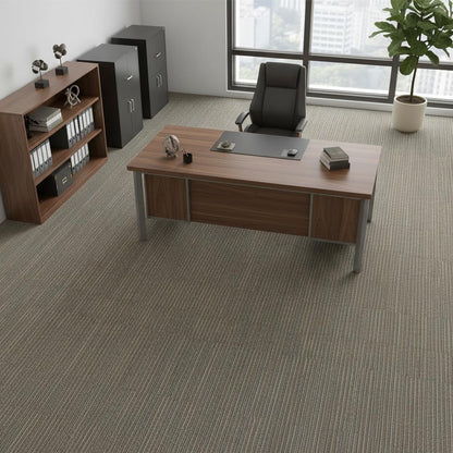 NINXANG Commercial Carpet Tiles Reusable 24" x 24" Squares 18 Tiles Non Slip Soft Floor Carpet for Office Living Room Bedroom Hotel Gym Easy DIY Installation with Flexlok Tabs (Beige)
