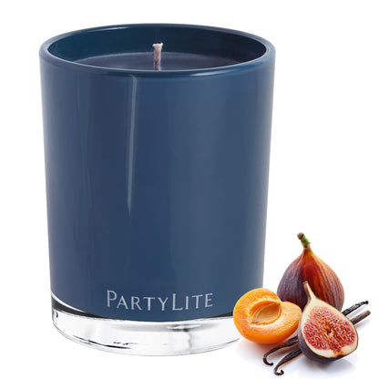 PartyLite Fig Fatale Scented Escential Jar™ Candle, with Notes of Apricot, Green Fig, Peach, Mango, Strawberry and Vanilla, 7.75oz 1-Wick Aromatherapy Reusable Glass Jar, 50 Hour Burn Time