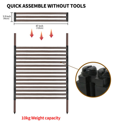 OnlyGarden Outdoor Privacy Screen Fence with Stand 4FT x 6FT, Freestanding Privacy Fence Panels for Outside, No Dig Fence for Air Conditioner, Trash Can, AC Unit, Patio Lattice Fence Trellis Brown