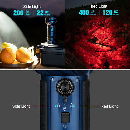 OLIGHT Marauder Mini 2 Bright Flashlight 10,000 Lumen with 750 Meters Beam Distance, Rechargeable Light with Dual Charging & 5 Lighting Modes for Outdoor, Camping, Emergencies (Midnight Blue)