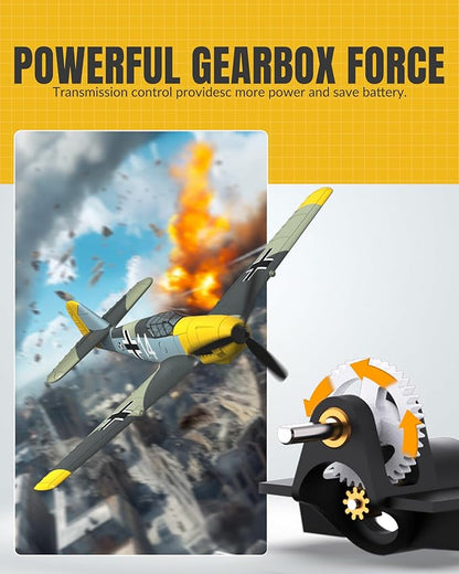 volantexrc RC Plane 4 Channel Remote Control Airplane BF109 Fighter RTF with Aileron Gyro Aerobatics &amp 3 Modes Easy to Fly Hobby Radio Controlled Aircraft for Beginners &amp Adults (Yellow)