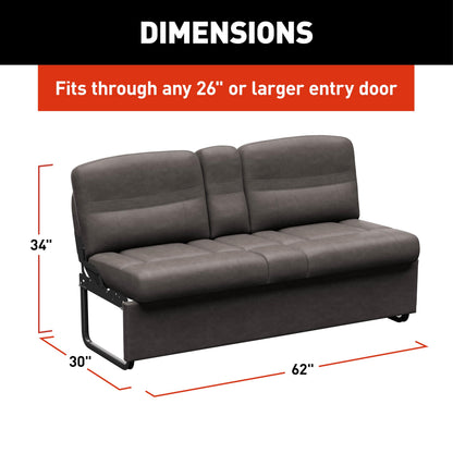 Thomas Payne Signature 62" McCoy RV Jackknife Sleeper Sofa with Matching Kickboard, Easy Transition, High-Density Foam Cushioning, Fold-Down Center, Dual Cupholders - 2024044392