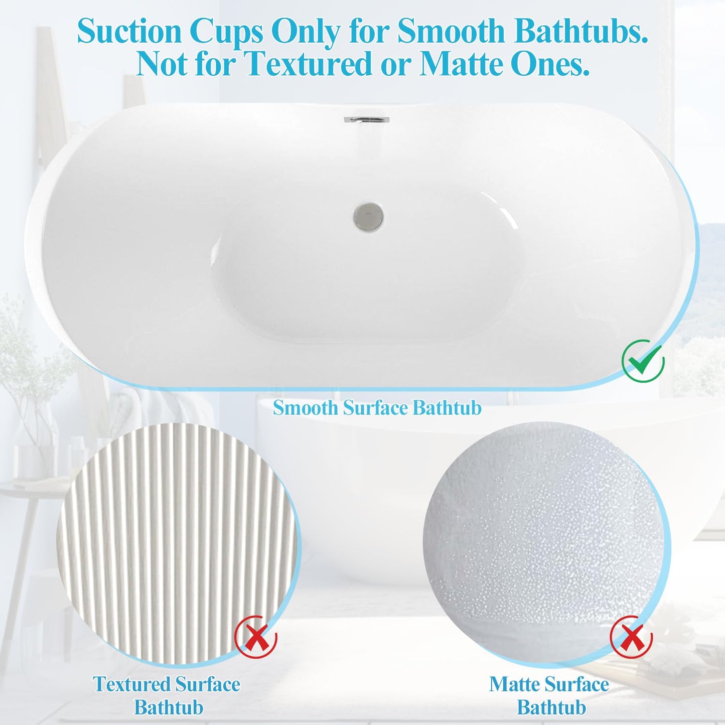 Crossing King Bubble Bath Mat Tub Spa Massager, Portable Spa Bubble Bath Massager with Upgraded Powerful Suction Cup, Electric Air Pump, Pillow and Remote Control for Relaxation 45 * 17in (Gray)