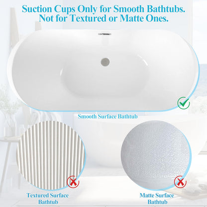 Crossing King Bubble Bath Mat Tub Spa Massager, Portable Spa Bubble Bath Massager with Upgraded Powerful Suction Cup, Electric Air Pump, Pillow and Remote Control for Relaxation 45 * 17in (Gray)