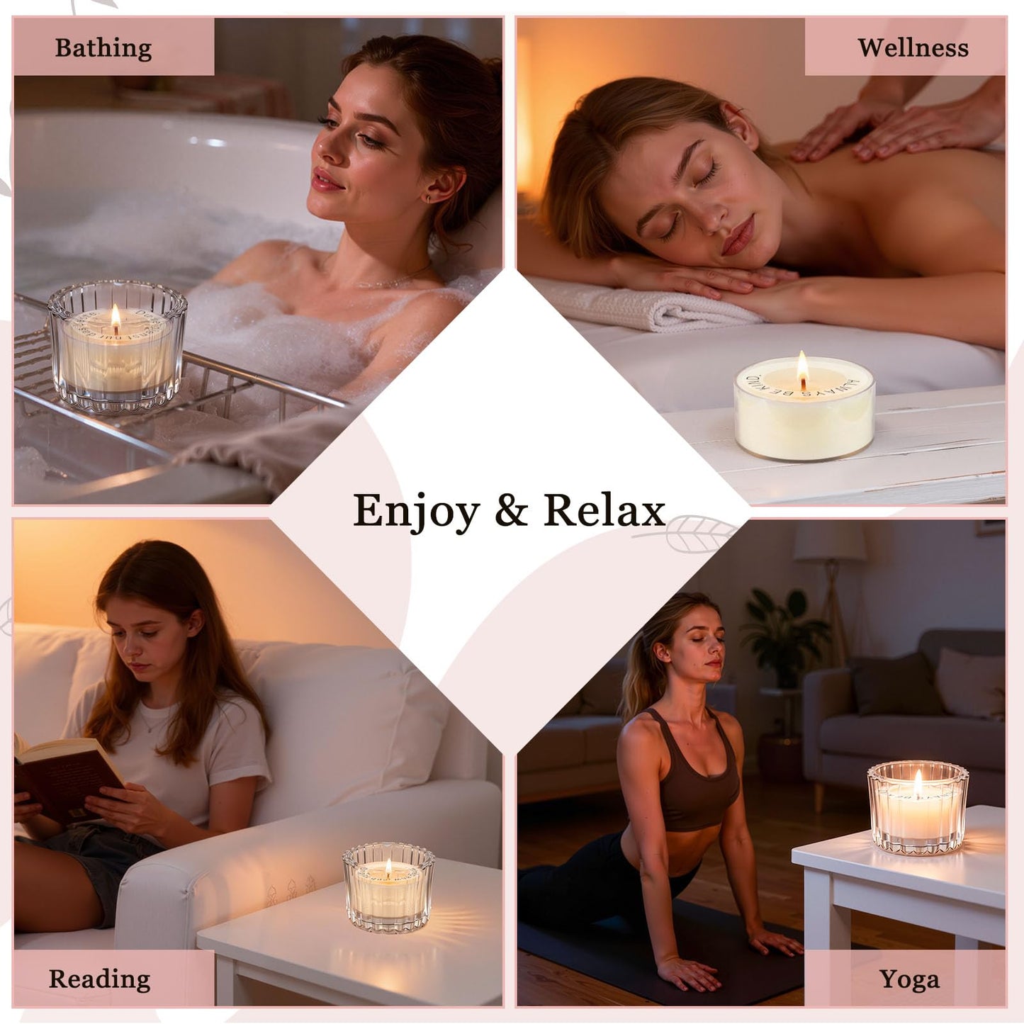 TUZELIYA Candle Gifts for Women, 12 Pack Secret Message Candles with 12 Scents, Birthday Gifts for Women, GirlfriendGifts for Her, Scented Tealight Candle Set with Gift Box & Card