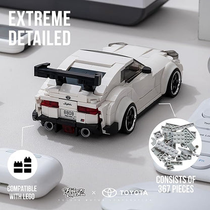 dOMOb Toyota Supra Car Building Kit – 367 pcs Building Blocks Set w/Container Display Box – Modular Scale 1:32 Model – Bricks Toy for Kids &amp Adults 8+ – for Boys Hobbyist Collector