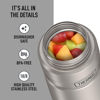 THERMOS Stainless King Vacuum-Insulated Food Jar - 24 Ounce, Matte Steel Finish for Ultimate Temperature Retention