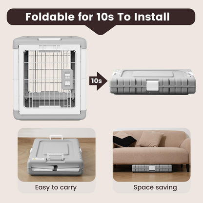 Collapsible Dog Crate for Large/Medium Dogs - 36" L Foldable Dog Cage No-Tool Assembly, Travel Dog Crate with 2 Wheels - Easy to Carry, Space-Saving, Indoor Outdoor Use, 36.4"(L) x22.84(W) 25.8"(H)