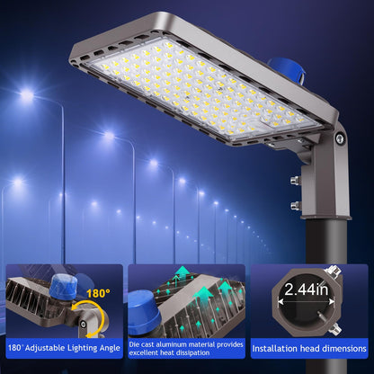 Dream Eeve 240W LED Parking Lot Light Slip Fitter Mount 36000LM Dusk to Dawn 5000K Parking Lot Lights Outdoor Area Security Commercial IP65 Waterproof 100-277V for Street Driveways Parking Lot
